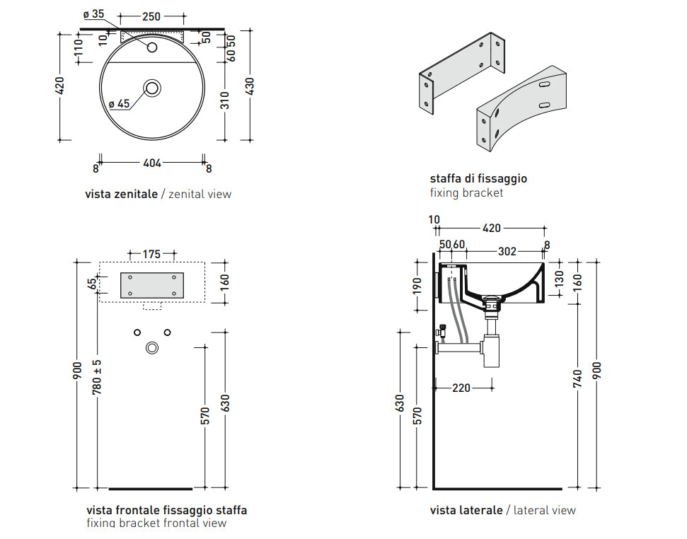 TWIN SET STANDARD WALL BRACKET