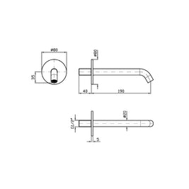 PAN S BATH SPOUT 190MM