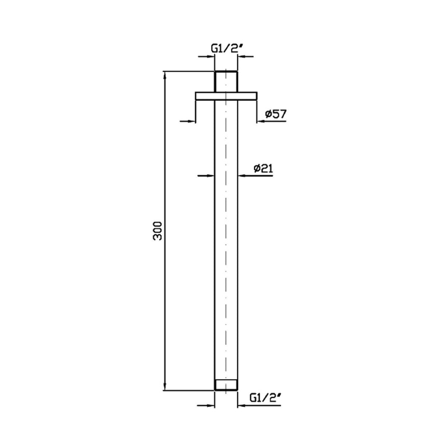 ZUCCHETTI CEILING SHOWER ARM 300MM