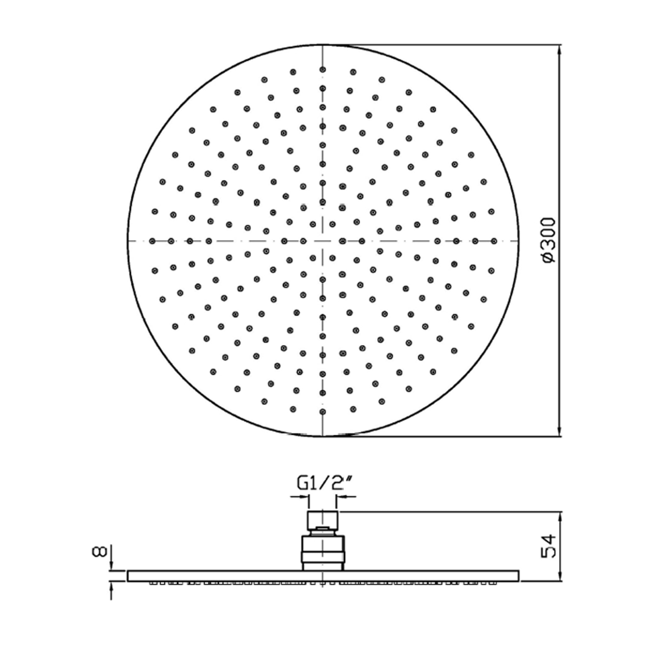 ZUCCHETTI SHOWER HEAD 300MM