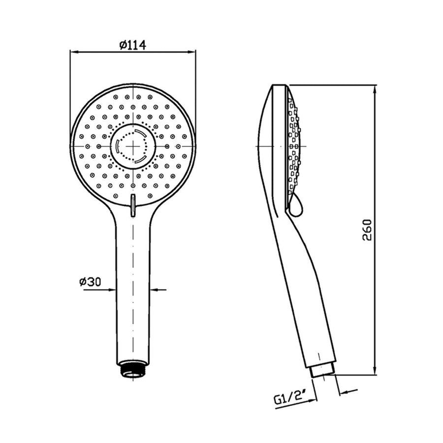 ZUCCHETTI 3 FUNCTION HANDPIECE ROUND