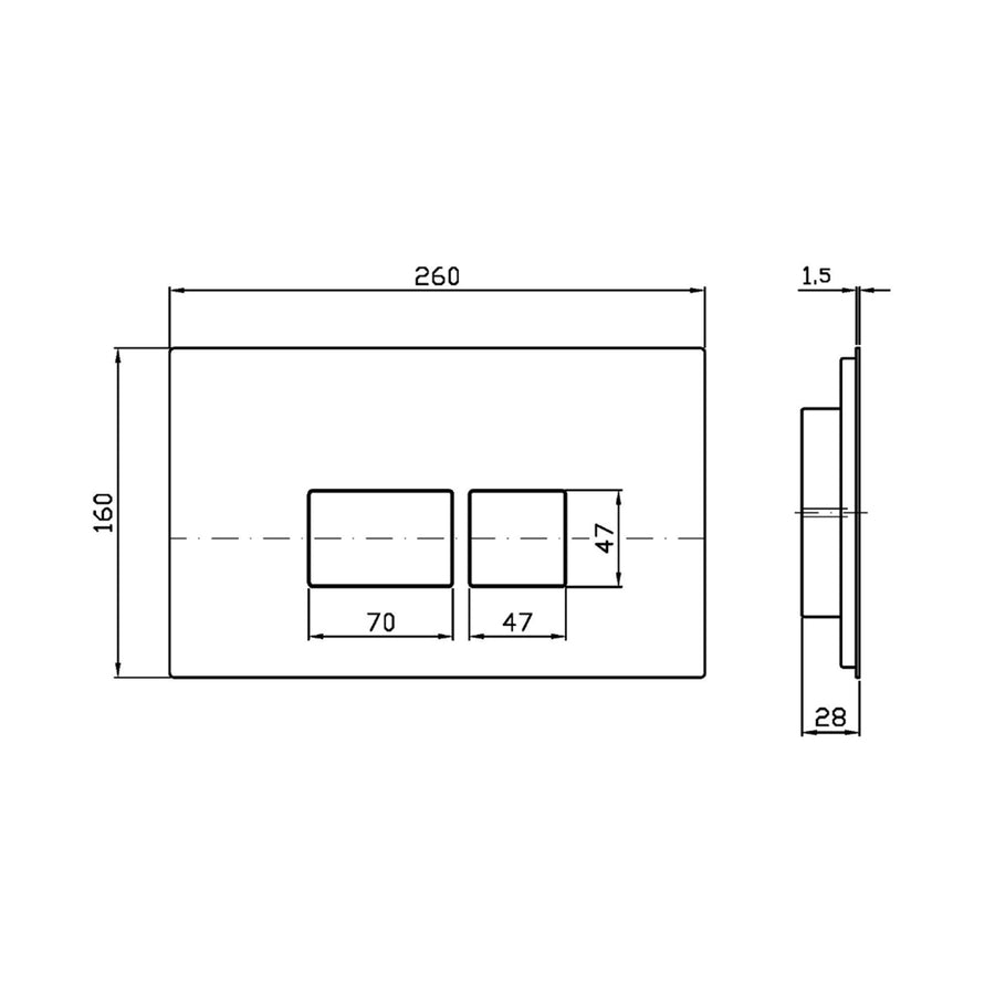 ZUCCHETTI PUSH PLATE SQUARE BUTTON