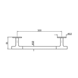 PAN S TOWEL RAIL 300MM