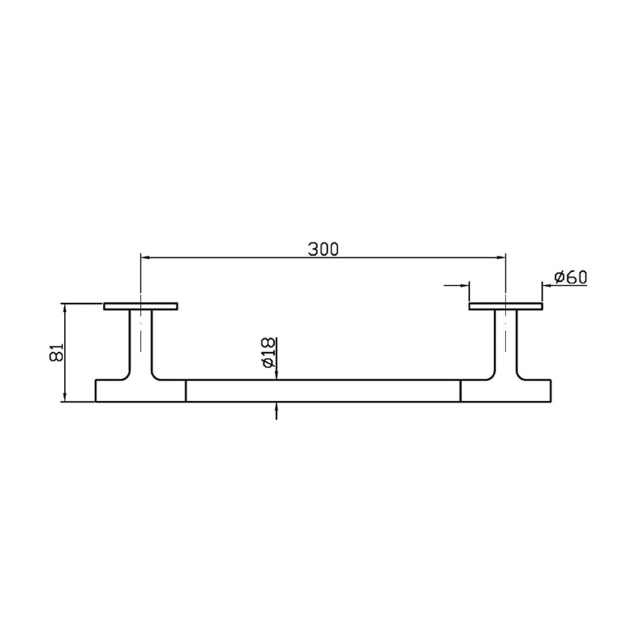 PAN S TOWEL RAIL 300MM