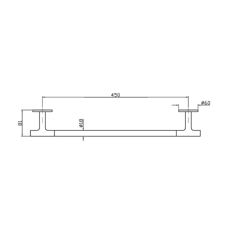 PAN S TOWEL RAIL 450MM