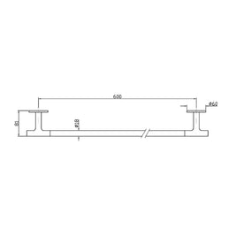PAN S TOWEL RAIL 600MM