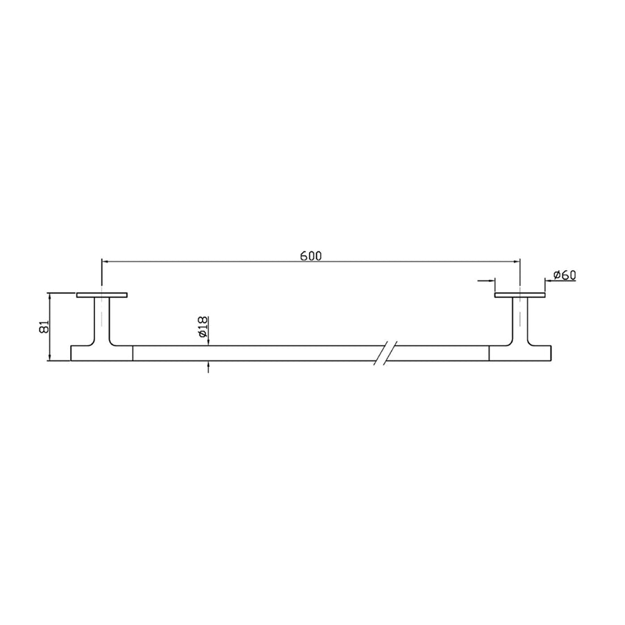 PAN S TOWEL RAIL 600MM