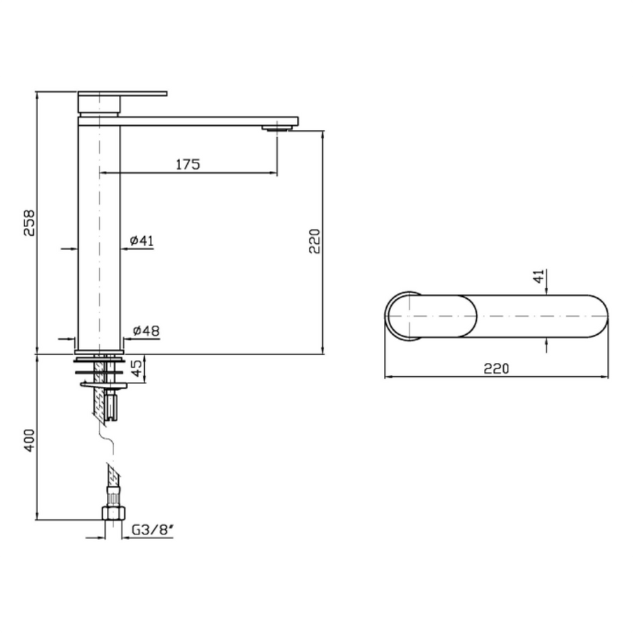 OCTO EXTENDED HEIGHT BASIN MIXER