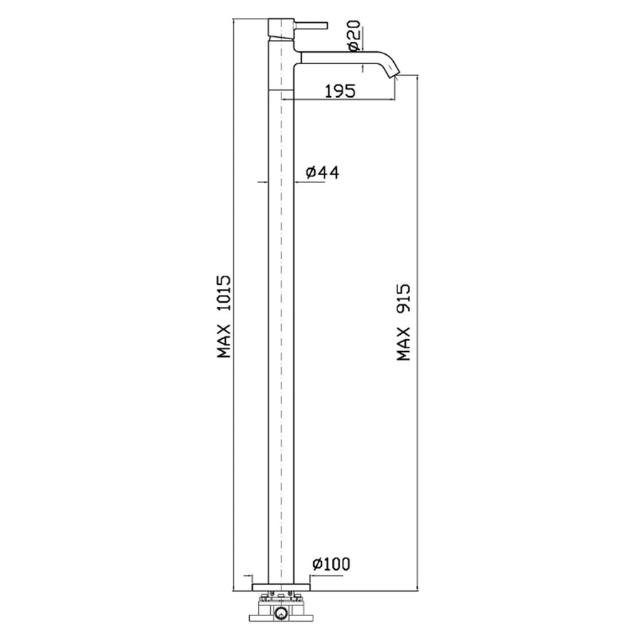 PAN S FREESTANDING BASIN MIXER