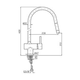 PAN S KITCHEN MIXER WITH PULL OUT SPRAY