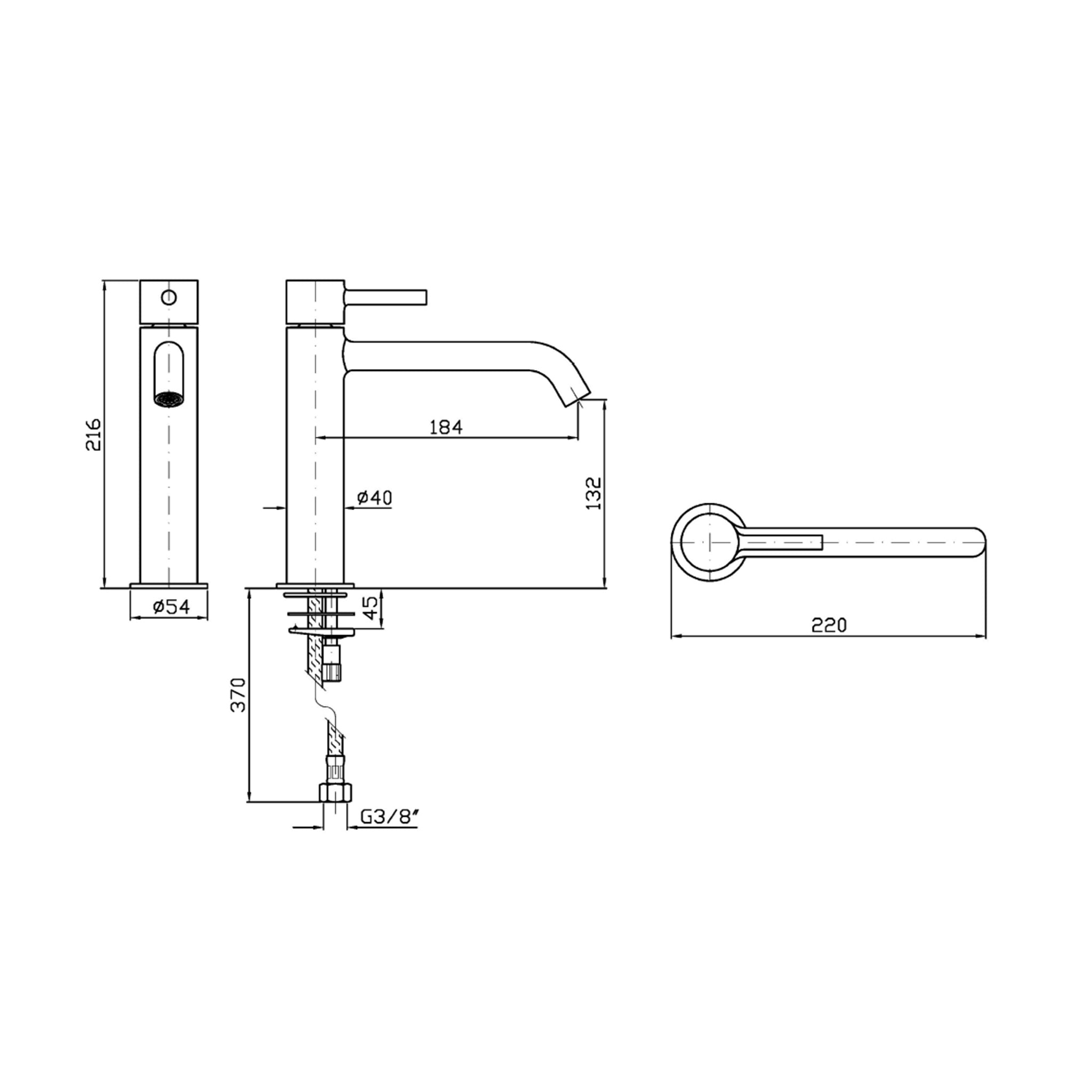 PAN S EXTENDED SPOUT BASIN MIXER