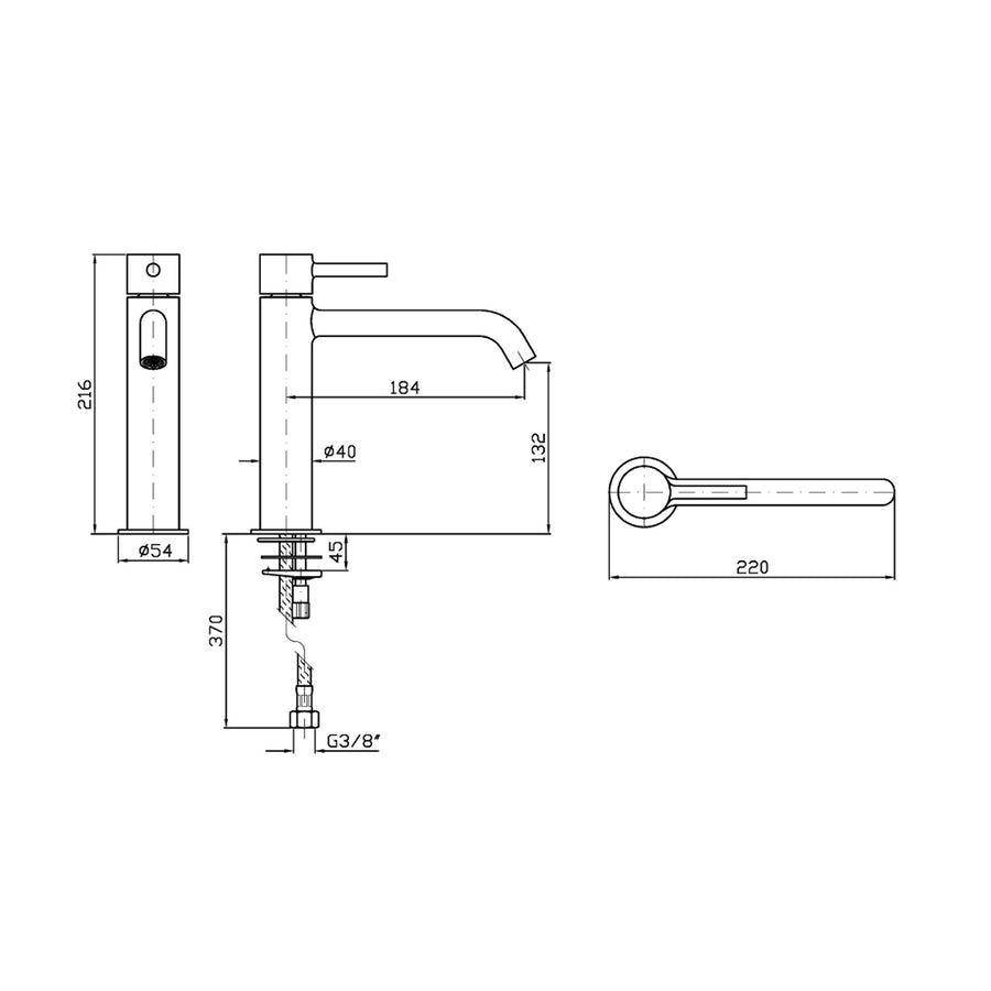 PAN S EXTENDED SPOUT BASIN MIXER
