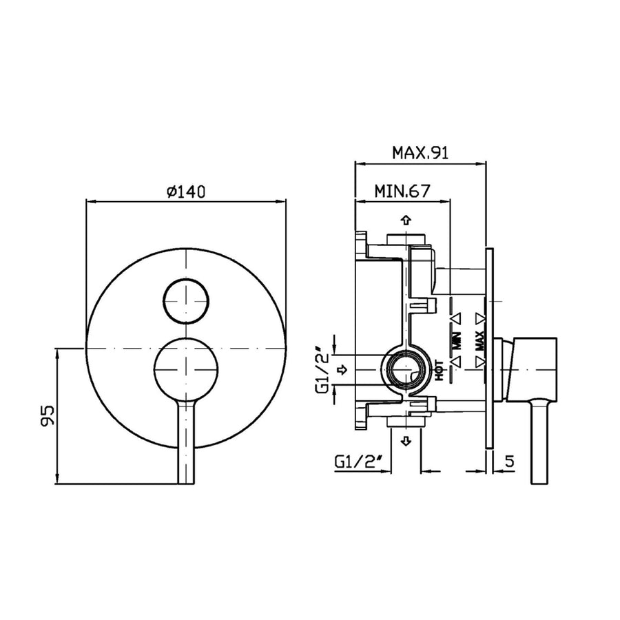 PAN S PUSH BUTTON DIVERTER MIXER