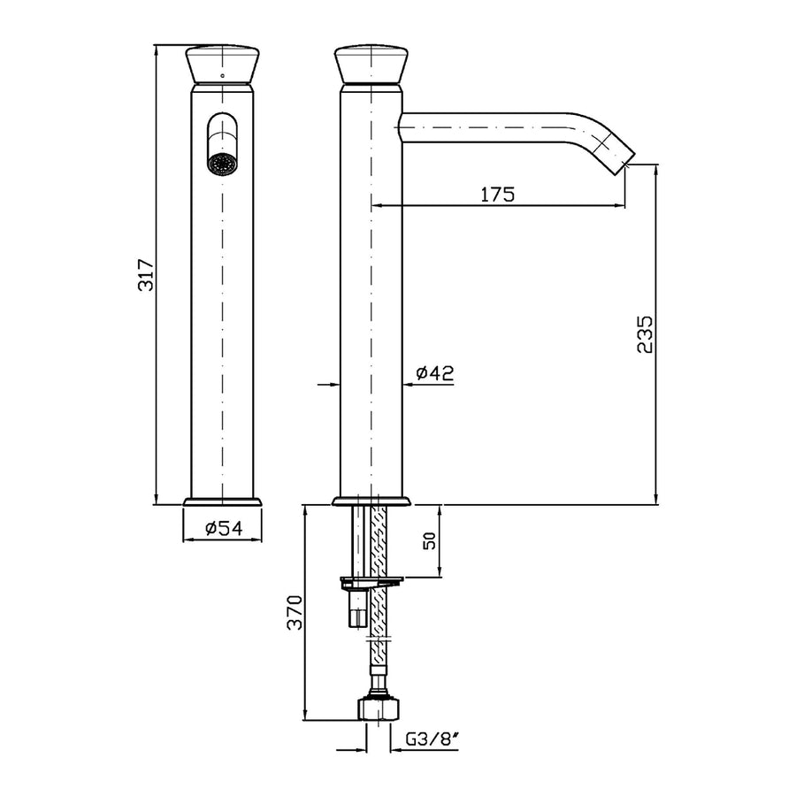 SABLIER EXTENDED HEIGHT BASIN MIXER