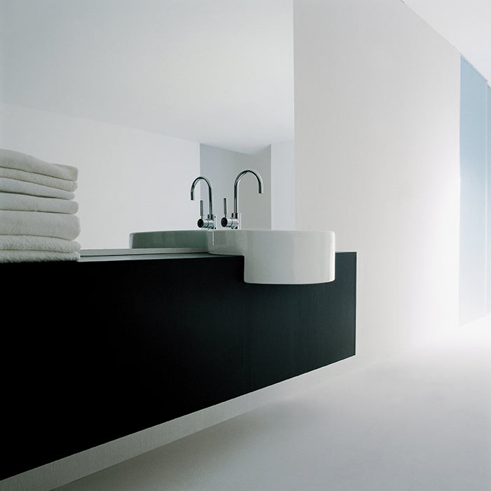 TWIN SET SEMI RECESSED BASIN 430X430X200MM GLOSS WHITE
