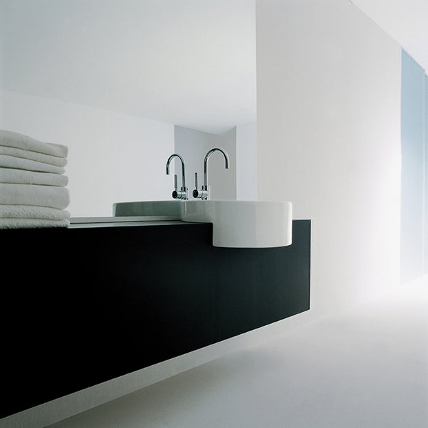 TWIN SET SEMI RECESSED BASIN 430X430X200MM GLOSS WHITE