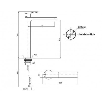 JINGLE EXTENDED HEIGHT BASIN MIXER