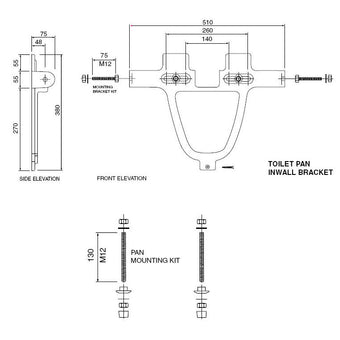 WALL HUNG BRACKET & BOLTS