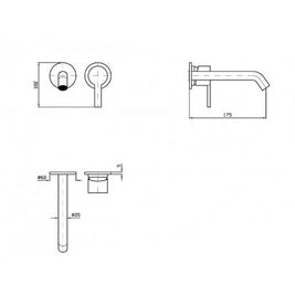 GILL WALL MOUNTED BASIN MIXER 175MM