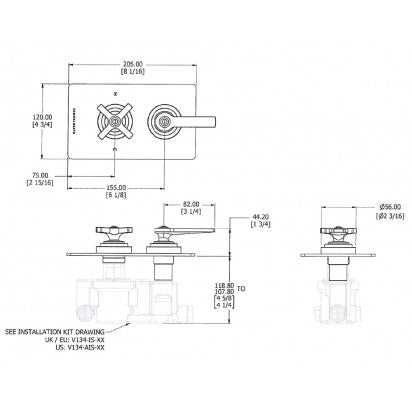 LANDMARK PURE THERMOSTATIC SHOWER MIXER 1 OUTLET LEVER/CROSS HANDLE