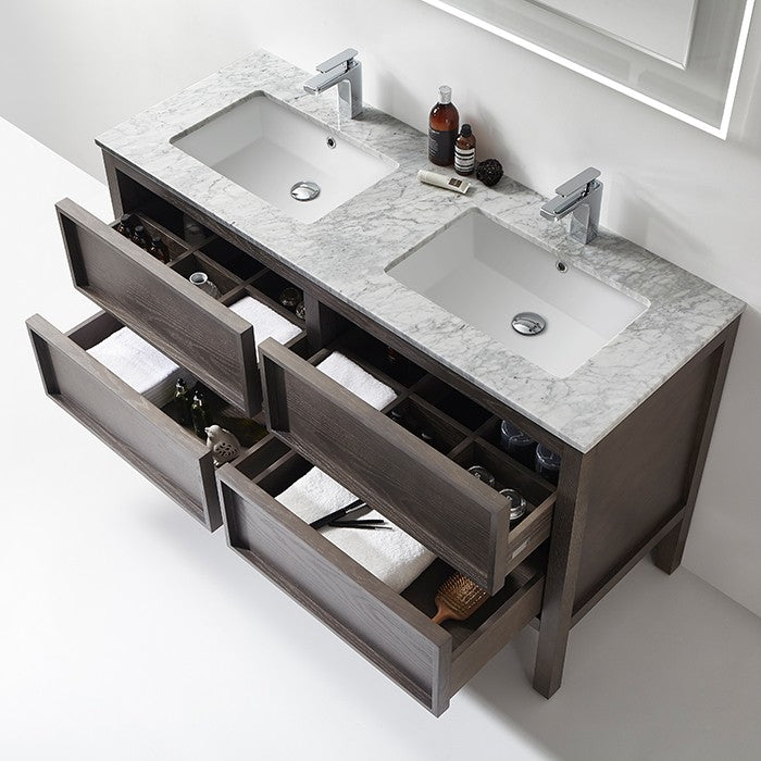 ARRIVO 1400 FLOOR VANITY W/ 2TH MARBLE TOP
