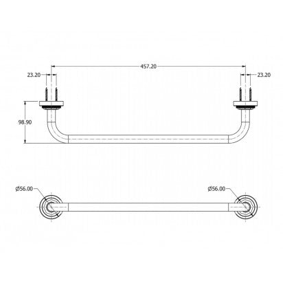 LANDMARK PURE TOWEL RAIL 457MM