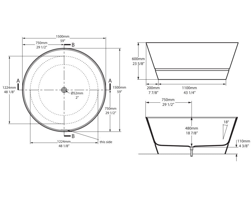 TAIZU FREESTANDING BATH