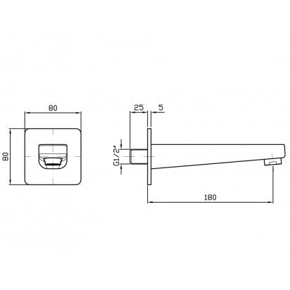 JINGLE BATH SPOUT 180MM