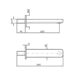 BRIM WALL SPOUT 225MM