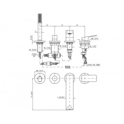 JINGLE 4 HOLE BATH/SHOWER MIXER