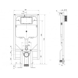 FRONT FLUSH PNEUMATIC INWALL CISTERN WITH METAL FRAME