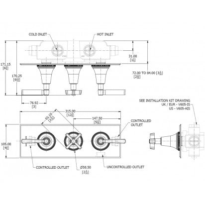 STYLE MODERNE THERMOSTATIC MIXER 2X STOP