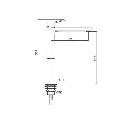 BRIM EXTENDED HEIGHT BASIN MIXER CHROME