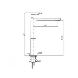 BRIM EXTENDED HEIGHT BASIN MIXER CHROME