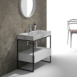 PURE FRAME FLOOR VANITY 900 X1 DRAWER WITH MARBLE TOP 1TH