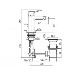 BRIM BIDET MIXER CHROME