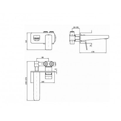 JINGLE WALL MOUNTED BASIN MIXER 180MM