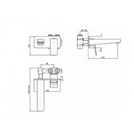 JINGLE WALL MOUNTED BASIN MIXER 180MM