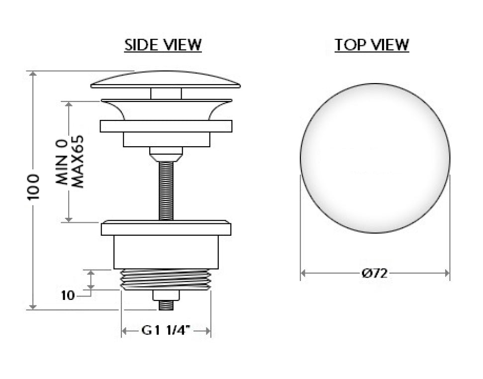 32MM ALWAYS OPEN WASTE