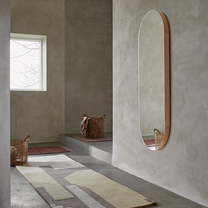 BROSTE ALVA OVAL MIRROR 620X60X1580MM NATURAL OAK