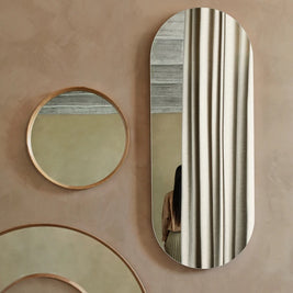 BROSTE ALVA OVAL MIRROR 620X60X1580MM NATURAL OAK