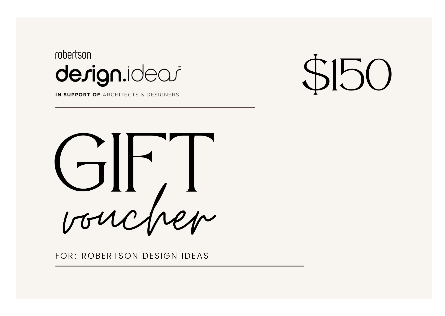 Robertson Design Ideas Gift Voucher