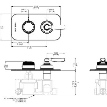ONE HUNDRED THERMOSTATIC SHOWER MIXER 1 OUTLET HANDLE