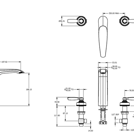 ONE HUNDRED 3TH BASIN MIXER EXTENDED HEIGHT