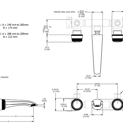 ONE HUNDRED 3TH WALL MOUNTED BASIN MIXER