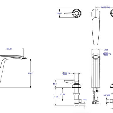 ONE HUNDRED 3TH BASIN MIXER EXTENDED HEIGHT