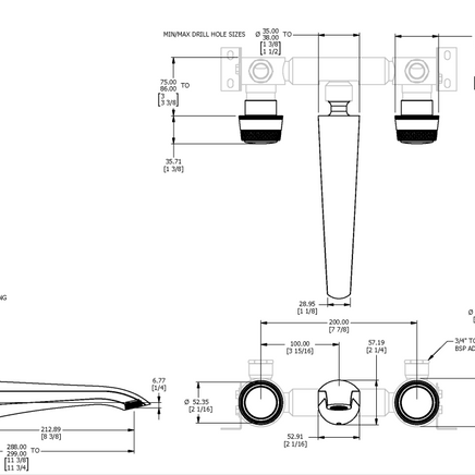 ONE HUNDRED WALL MOUNTED BATH MIXER
