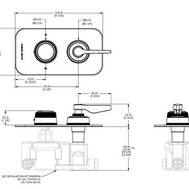 ONE HUNDRED THERMOSTATIC SHOWER MIXER 1 OUTLET HANDLE