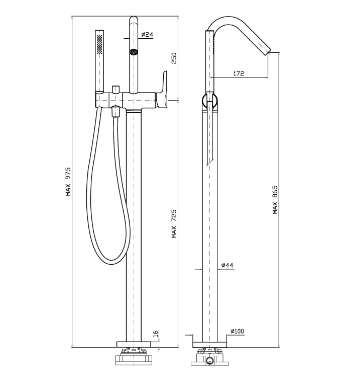 MEDAMEDA FREESTANDING BATH COLUMN