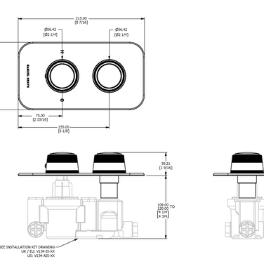 ONE HUNDRED THERMOSTATIC SHOWER MIXER 1 OUTLET HANDLE
